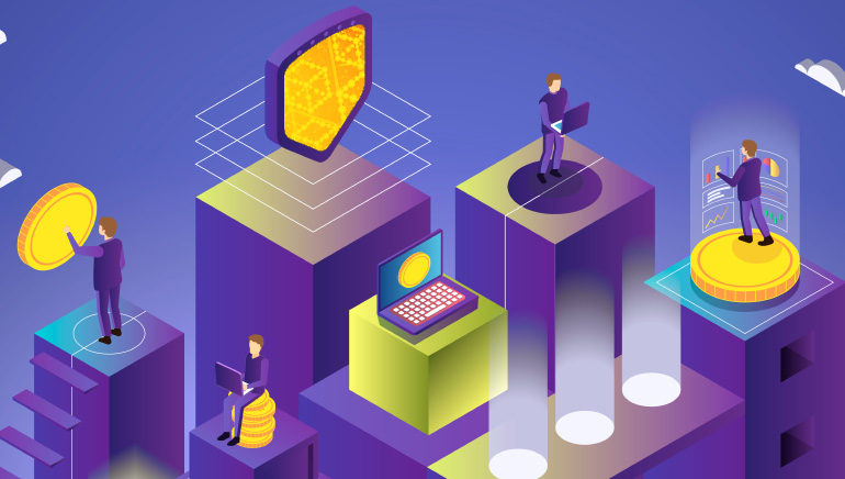 Imej kartun dengan orang dan komuter